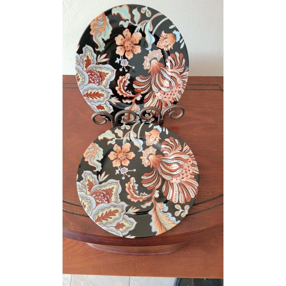 Fitz & Floyd  Set of 2 Salad Plates in Botanica Patttern 1978